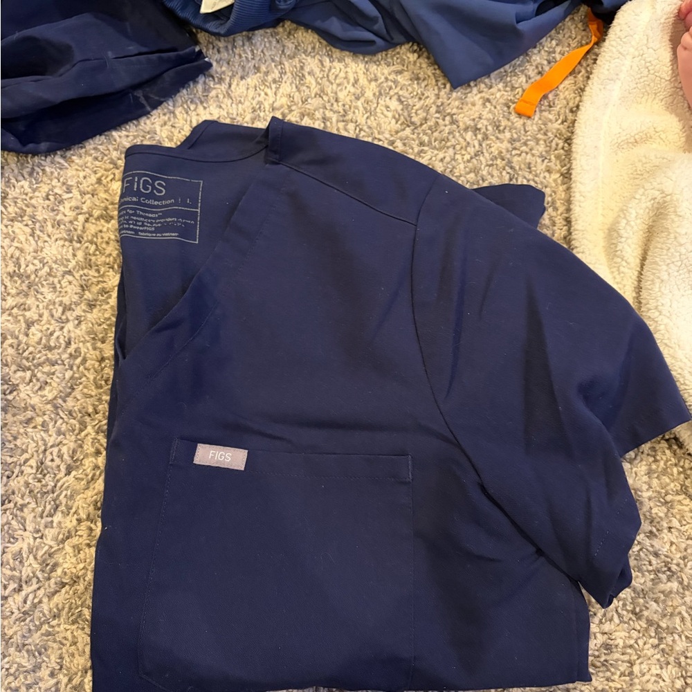 Figs Navy Blue Medical Scrub Top